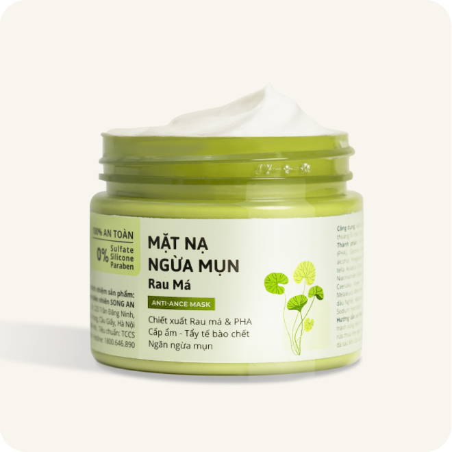 Mặt Nạ Ngừa Mụn Rau Má Dành Cho Da Dầu